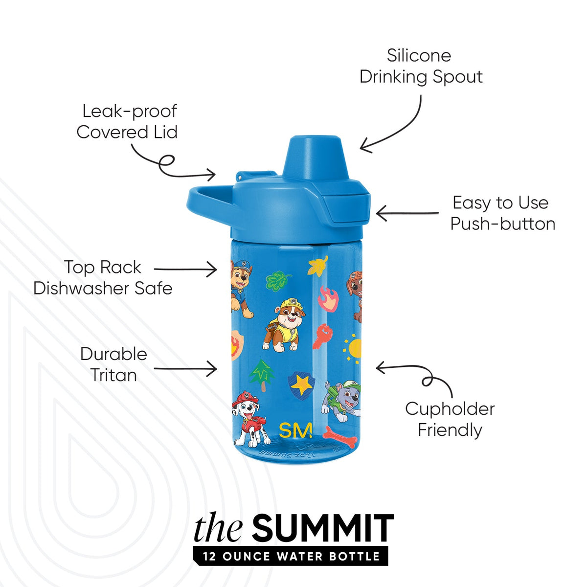 Summit Kids Plastic Water Bottle with Simple Flip Straw Lid